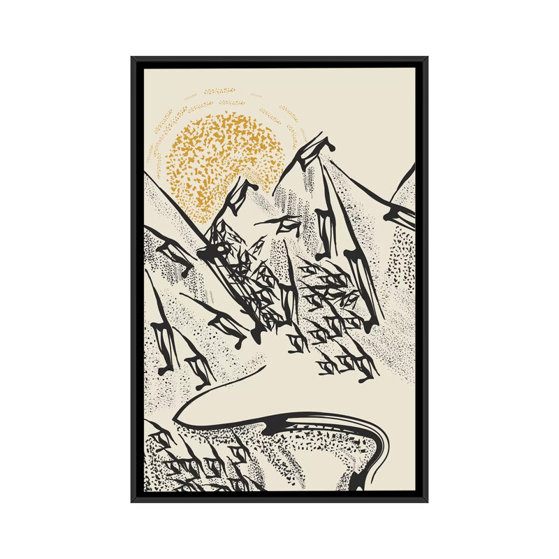 « rocky montagnes » par flatowl, impression sur toile, H 60 po x l 40po x P 1,5 po, Toile avec cadre noir, Pas de tapis