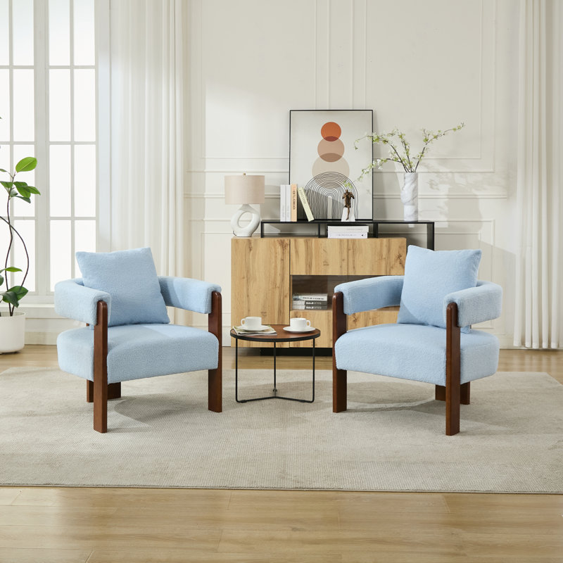 Chaise d'appoint rembourrée à 3 pieds, Blue
