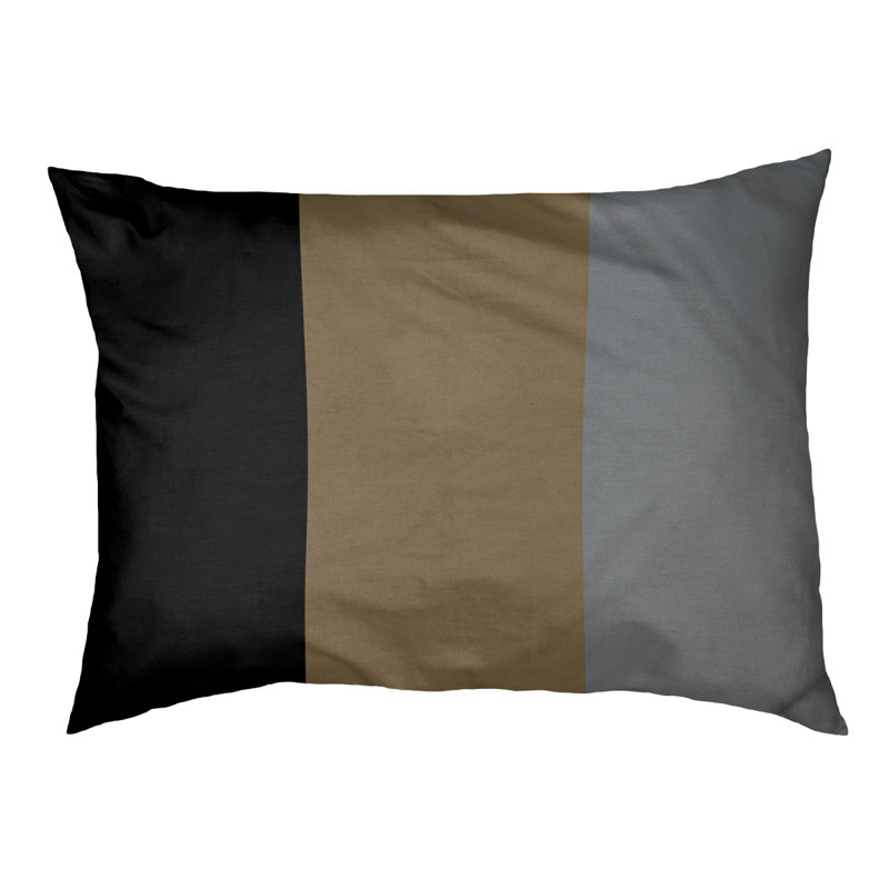 Coussin Designer, Petit (L 18 po x l 28 po), Noir / or métallique / argent