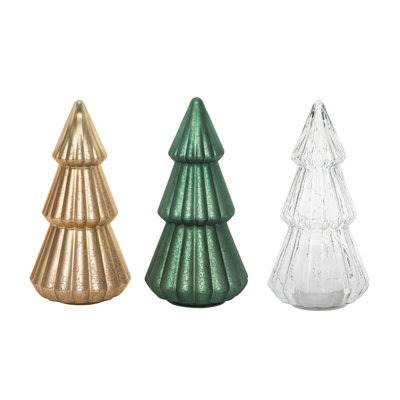  Ensemble de 3 décorations de Noël en verre