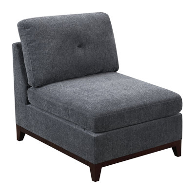 Modular Living Room Furniture Armless Chair Ash Chenille Fabric 1Pc Cushion Armless Chair Couch.