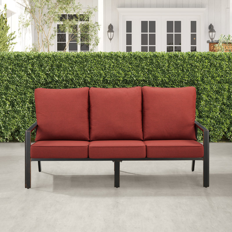 Outdoor 3 - Seat Patio Sofa, Red