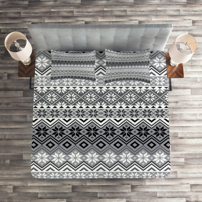 Rustic Polyester Coverlet, King Bedspread + 2 Shams
