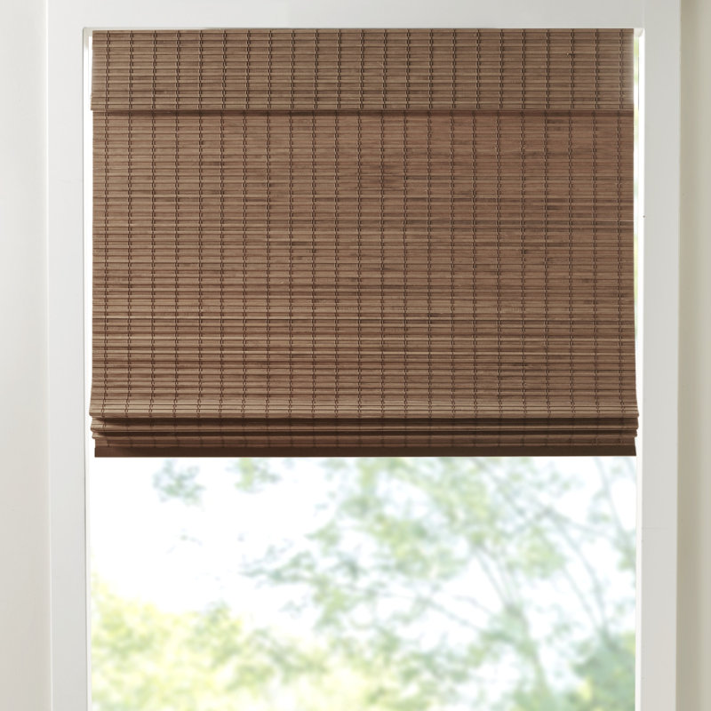 Store romain simple filtrant la lumière en bambou Eastfield L 64 po, L 35 po x L 64 po, Teck