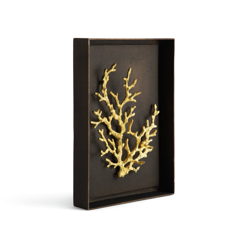Ocean Coral Shadow Box, Gold