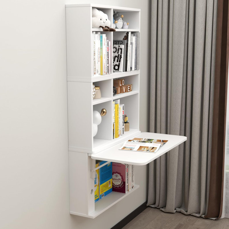 Floating Desk,wall Mounted Table, White