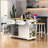 48Inch Large Kitchen Island With 2 Bar Stools, Power Outlet, Door Internal Storage Rack, Kitchen Storage Cart On 5 Wheels With Drop Leaf, 5 Open Side Racks, 2 Drawers,For Kitchen,Dining Room-612775957