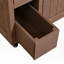 Outdoor Solid Wood Extendable Kitchen Island with Stainless Steel Top Grill Table-921543903