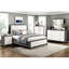 Grand lit plateforme gris avec rangement, mobilier de chambre à coucher de choix