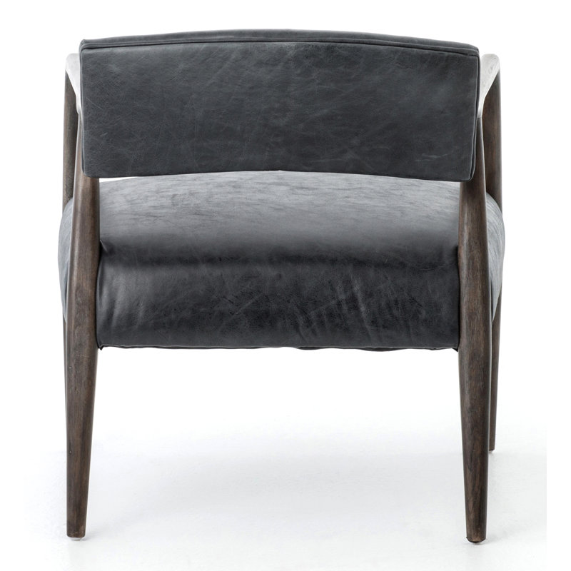 Tyler 22" Armchair, Chaps Ebony Top Grain Leather