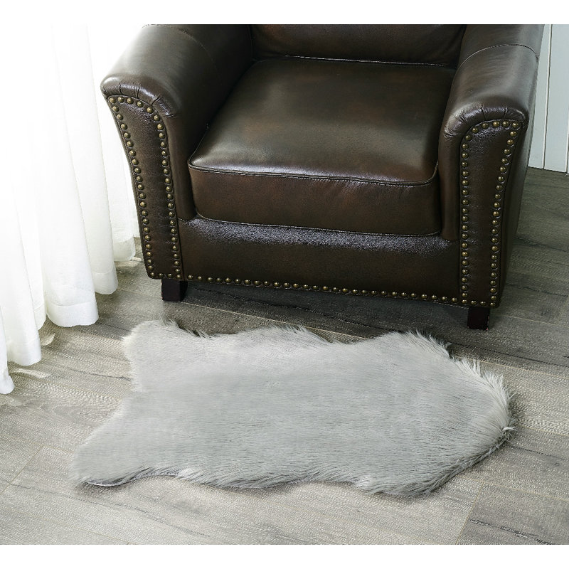  Tapis bleu à poil long fabriqué à la main