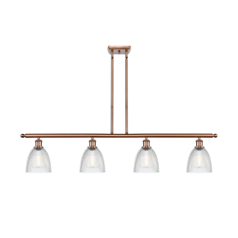 Asdsit 4 - Light Kitchen Island Pendant, 6 Watt Vinage LED Bulb, Antique Copper
