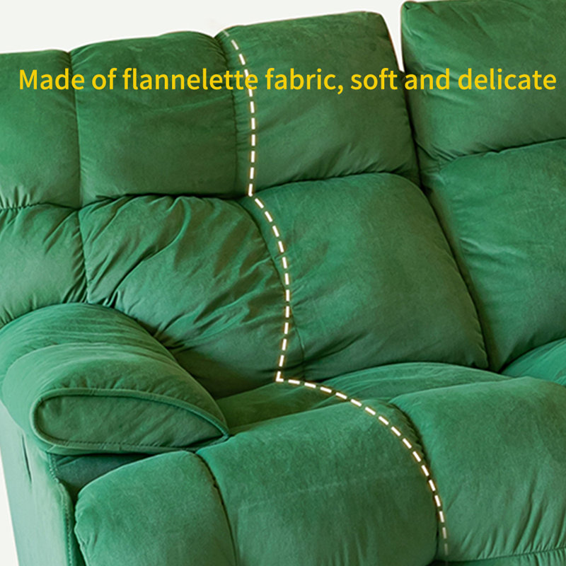 Ergonomic light luxury style flannelette recliner, Green