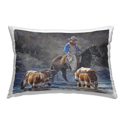 Coussin Cowboy Crossing River