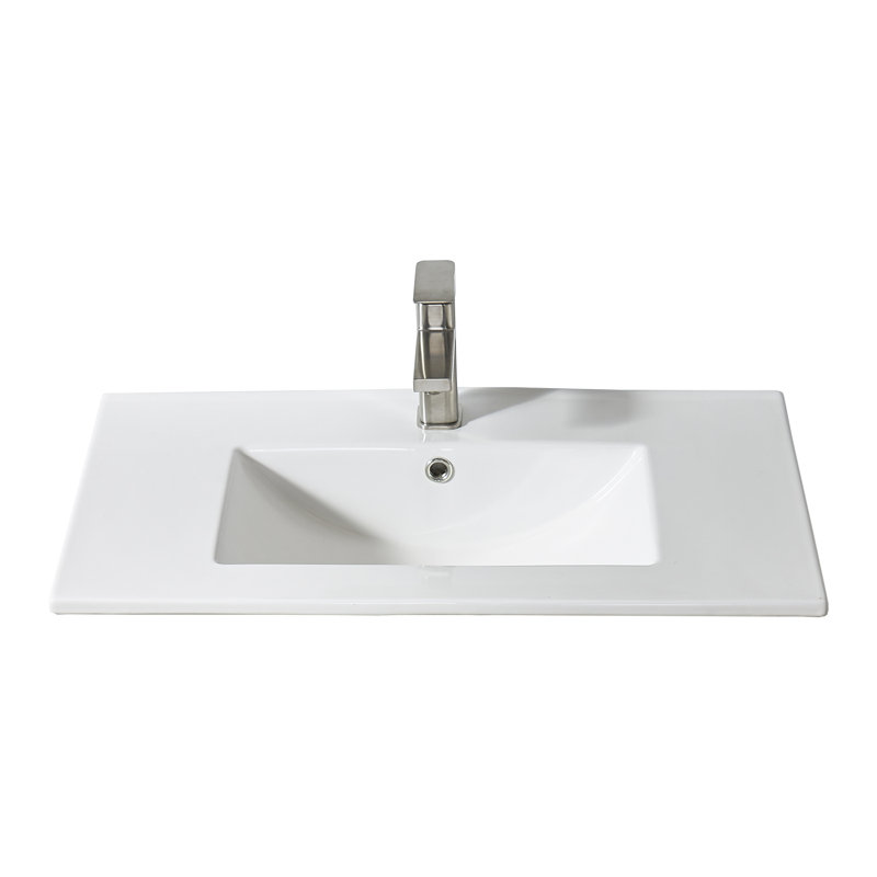 Plateau de meuble-lavabo simple en céramique 30 po avec lavabo