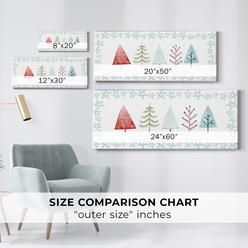 Toile tendue de la collection C-Gallery de Christmas Tree Whimsy, H 24 po x l 60 po x P 1,5 po