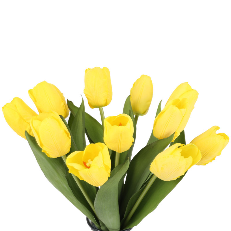 6 pièces de fleurs artificielles tulipes pour table de mariage, Jaune