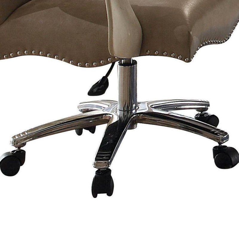 Chaise pivotante de couleur grise et blanc os - Finition rétro élégante