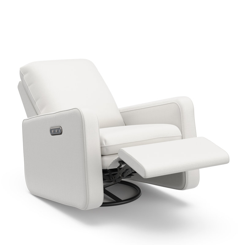 Teddi Power Recliner With USB, Ivory Basketweave