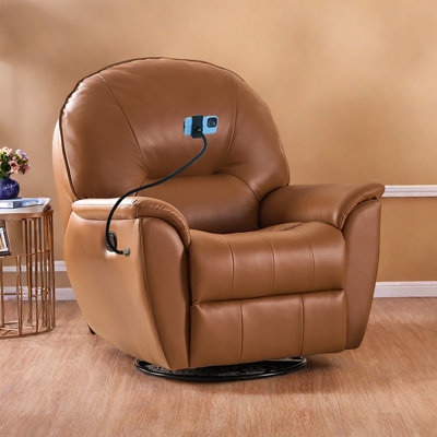 Multi-Functional Faux Leather Single Recliner
