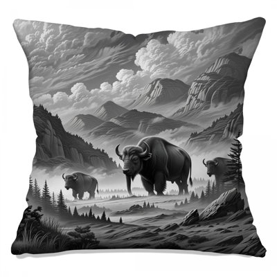 Coussins Majestic Bison Landscape