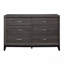 Mobilier de chambre à coucher 1 pièce à 6 tiroirs avec finition grise et finition contemporaine