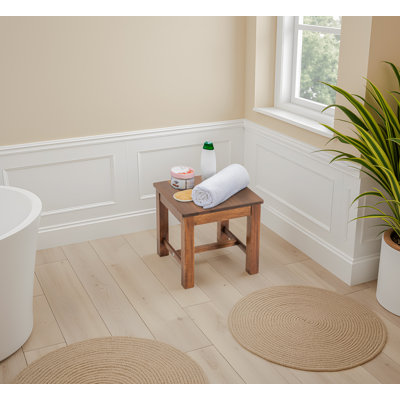 Solid Acacia Wood Accent Stool