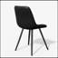 Ensemble de 2 chaises de salle à manger en cuir PU noir - Conception ergonomique à point de diamant avec structure en fer robuste