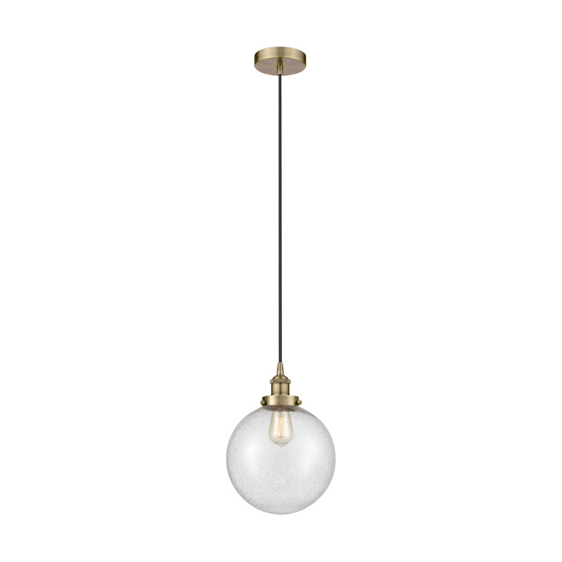 Frederick 1 - Light Single Drop Pendant Pendant, Antique Brass