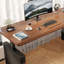 Bureau debout électrique en L à hauteur ajustable, bureau d'ordinateur d'angle pour bureau à domicile moderne avec plateau en grain de bois-620410264-620410468