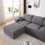 Canapé modulaire en forme de U de 113 po, canapé-lit à 4 places, rembourré par compression, sans assemblage, mousse complète pour un salon confortable beige + velours côtelé modulaire pratique-6904312