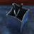 Folded Leather Pencil Cup-Blue Wash