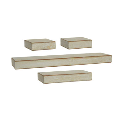 Melannco Chunky Floating Shleves, White