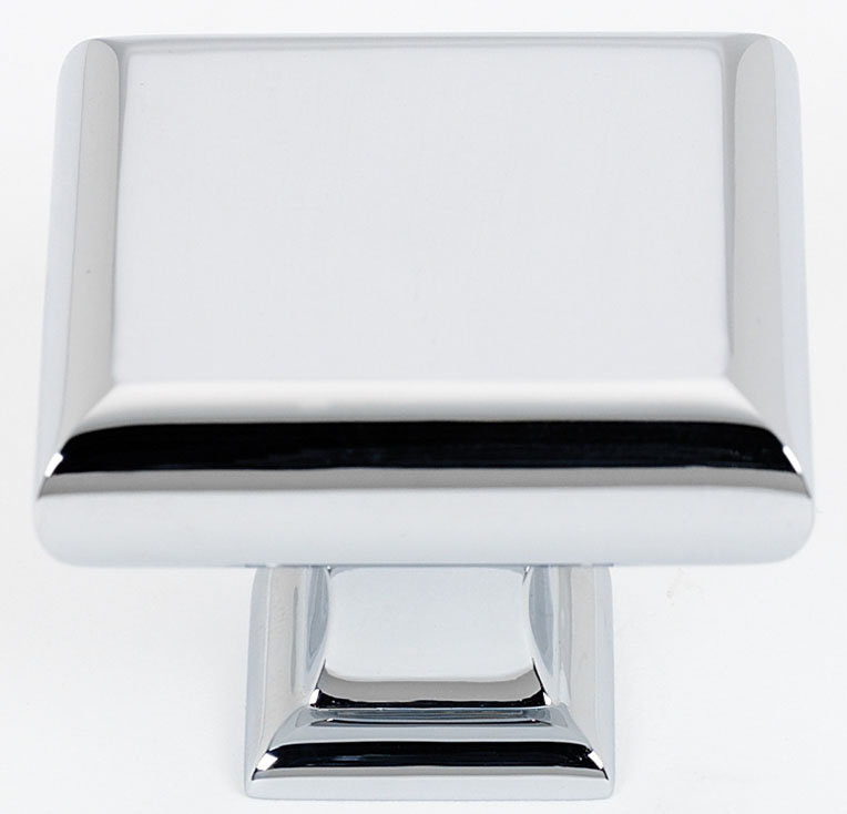 Poignée carrée surdimensionnée Manhattan, Chrome poli, P 1,125 po x l 1,25 po x P 1,25 po
