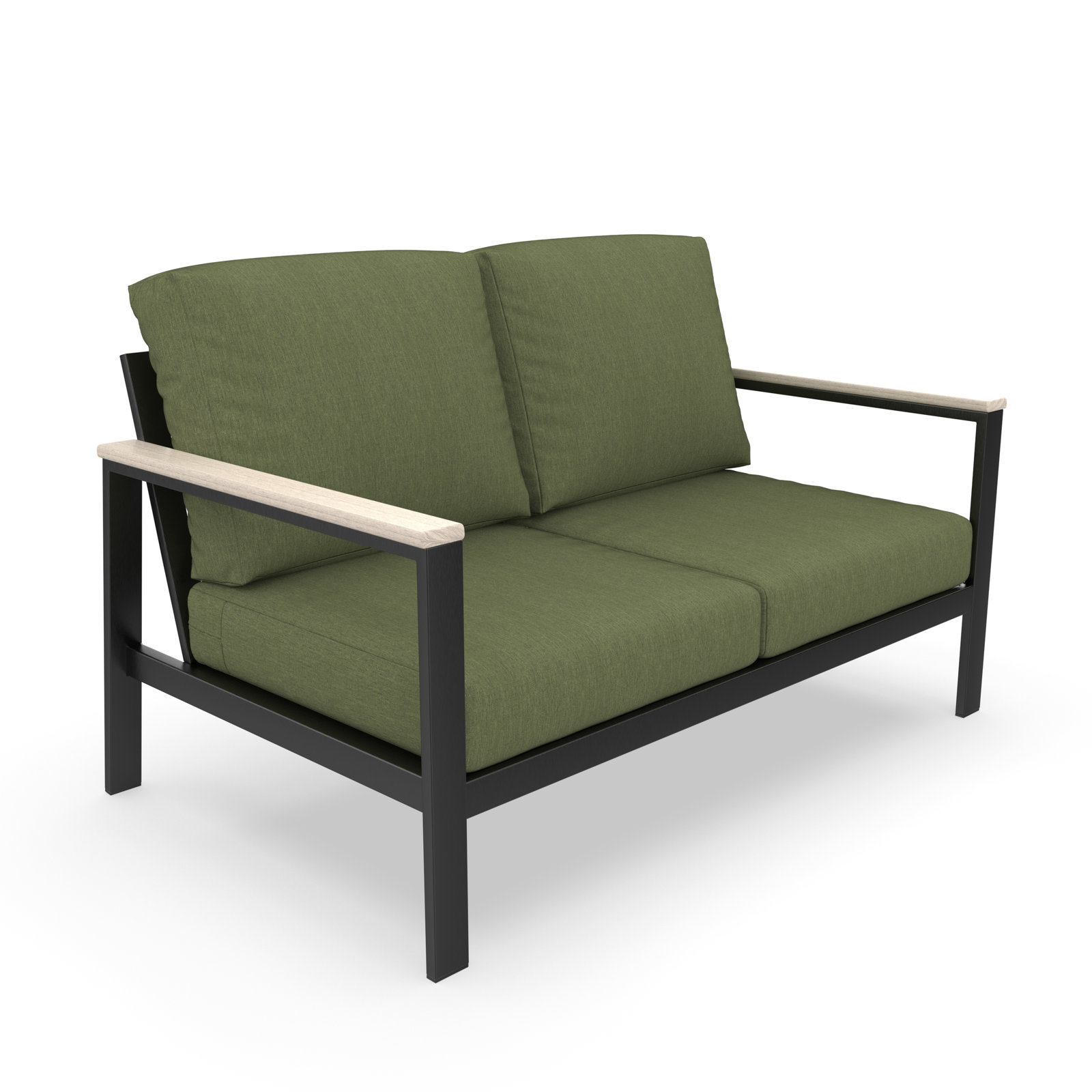 Townsend 55" Sunbrella® Patio Loveseat, Sunbrella Canvas Fern, Yes, White
