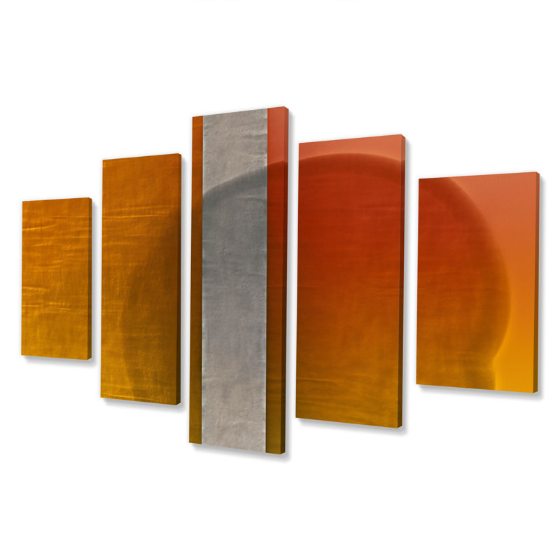 «Finding Balance Elementary Abstract», impression d'art mural abstrait paysage - 5 panneaux