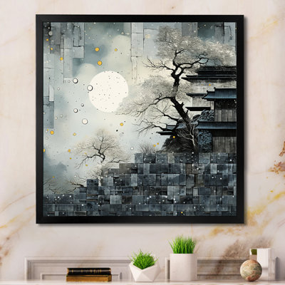 Gris, Japon, paysage urbain II - Art mural minimaliste