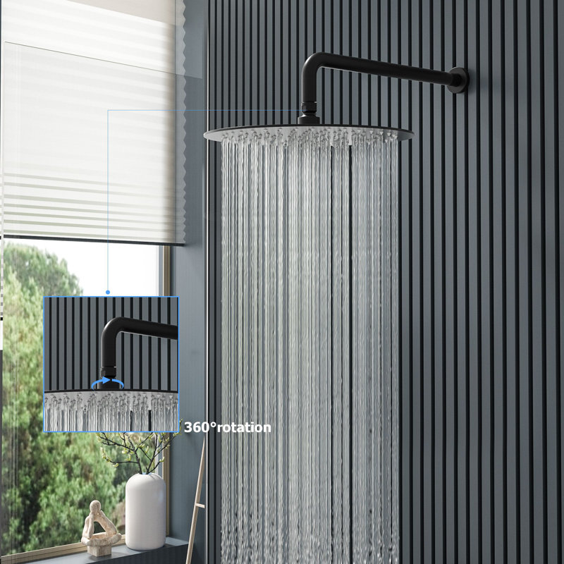 Robinet de douche mural, Noir mat