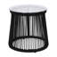 Table d'appoint en fer avec corde tissée à la main et verre trempé - H 16,82 po