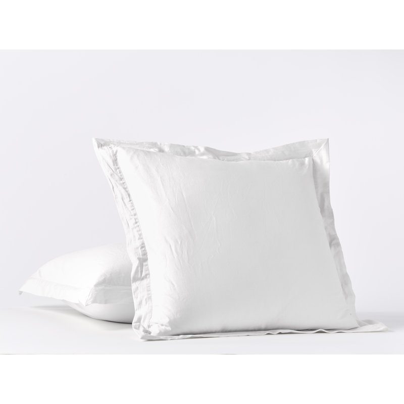 Organic Relaxed Sateen Sham, Euro, Alpine White