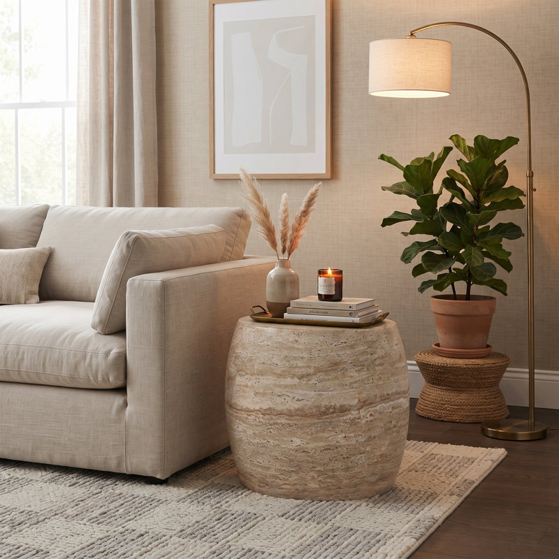  Table d'appoint Petra Modern Fiberstone