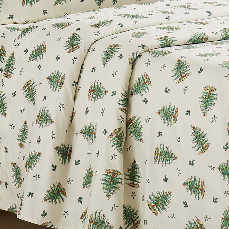 Spode Full Sheet Set, King Sheet Set + 2 Pillow Cases,  Winter Wonderland 