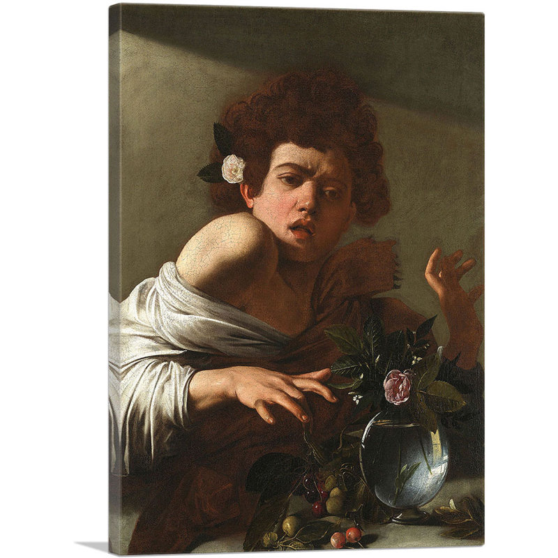 " Boy Bitten By A Lizard 1596 " by Caravaggio Painting Print, 26" H x 18" W x 0.75" D