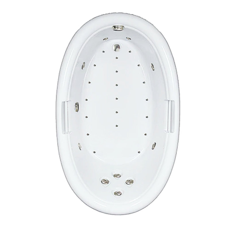 Baignoire encastrée en acrylique 72 "avec drain réversible L 72" x l 42 "en blanc