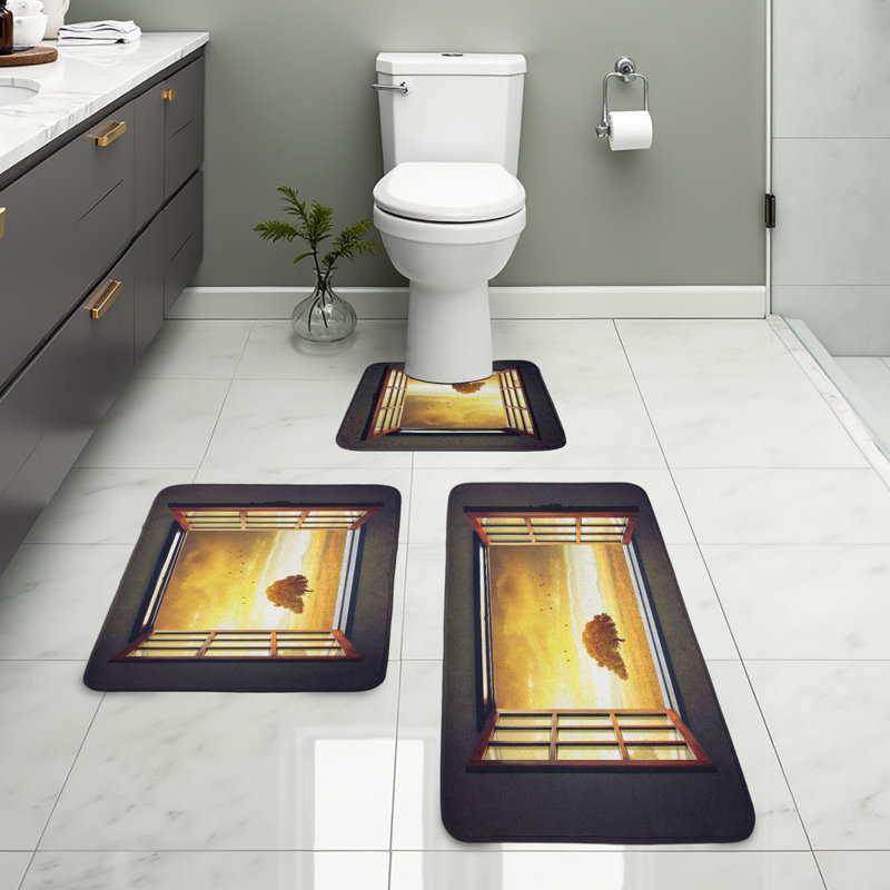  Ensemble de tapis de salle de bain 3 pièces Landscape