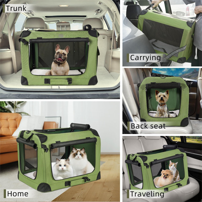 Large Cat Carrier For 2 Cats Small Medium Dogs, Soft Pet Carrier 24X17x17 For Travelling With Warm Blanket Foldable Bowl And Washable Pad