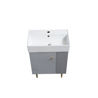 24V06 - 21 Basin, 21.6" Glossy White Ceramic Bathroom Vessel Sink, Smooth Glaze, Minimalist Style, And Long Lasting, Simple Setup Sink In White, High Density Ceramic, Artistic Design, Installation