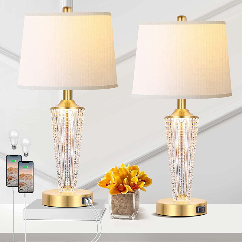 Lampe de table USB en métal Marietha
