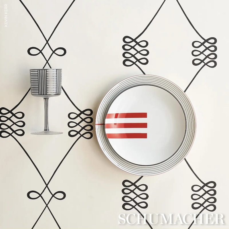 Nicolette Wallpaper, Black/Cream