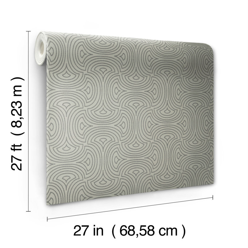Geometric Wallpaper Roll by Candice Olson, Silver